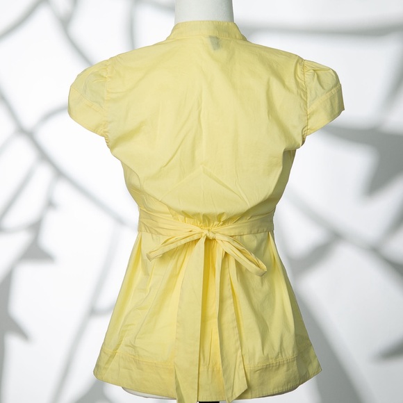 BCBGMAXAZRIA Size S Yellow Peplum Top (Never Worn) - Picture 2 of 5